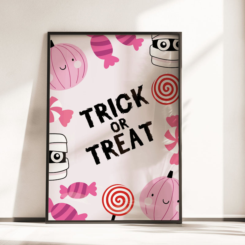 Childrens Halloween Print Set | Set of 8 in Pink