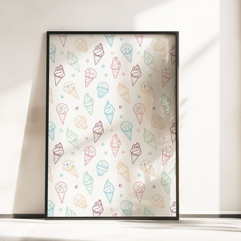 Retro Ice Cream Nursery Wall Art | Set of 3 Personalised Prints