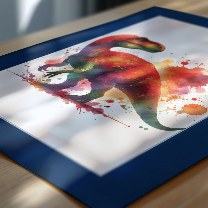 Red Dinosaur Trio | Personalised Nursery Art Set of 3