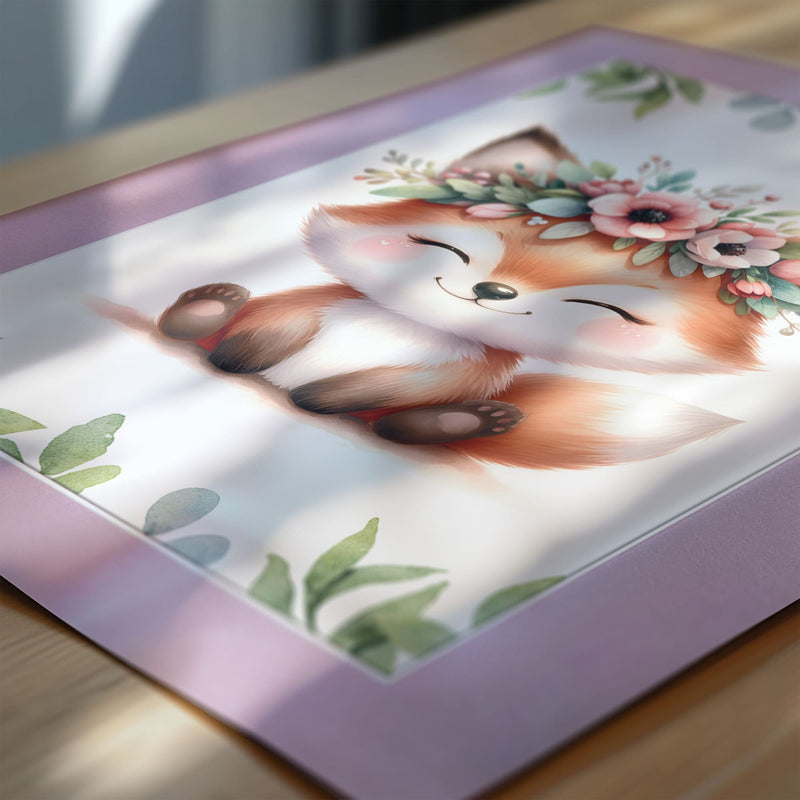 Flowery Woodland Animals | Set of 3 Personalised Nursery Prints