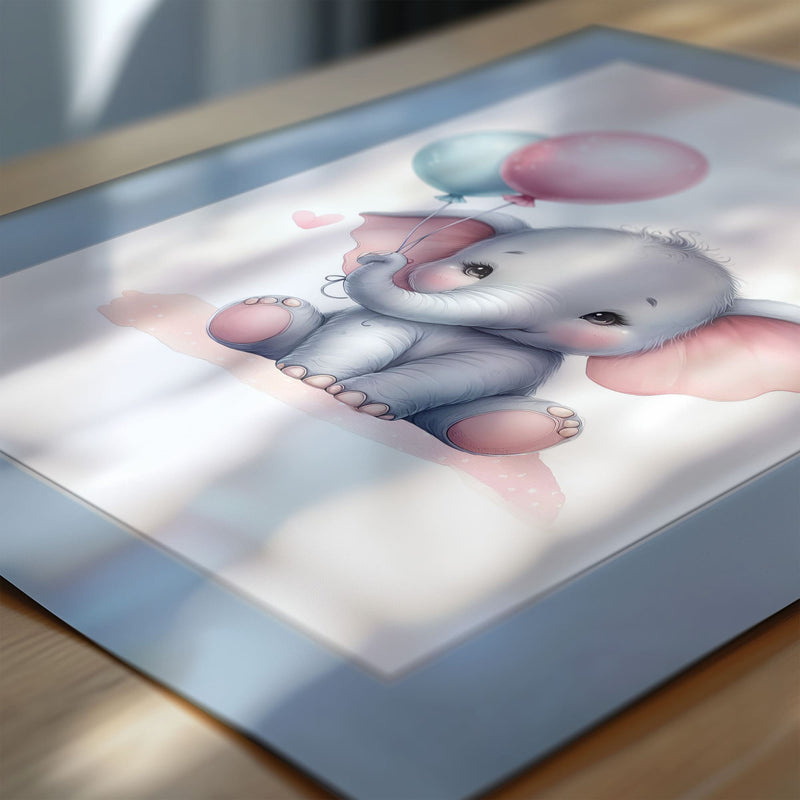 Baby Elephant Prints Set of 3 | Personalised Nursery Prints