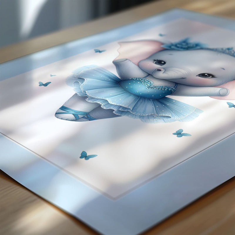 Blue Ballerina | Set of 3 Personalised Children's Prints