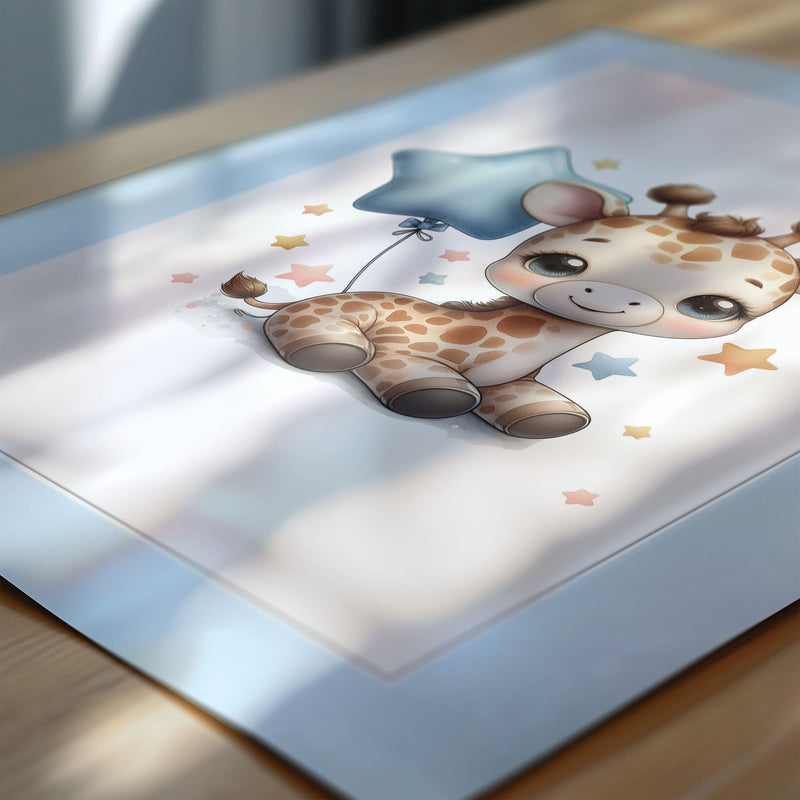 Baby Giraffe Prints Set of 3 | Personalised Children's Wall Art