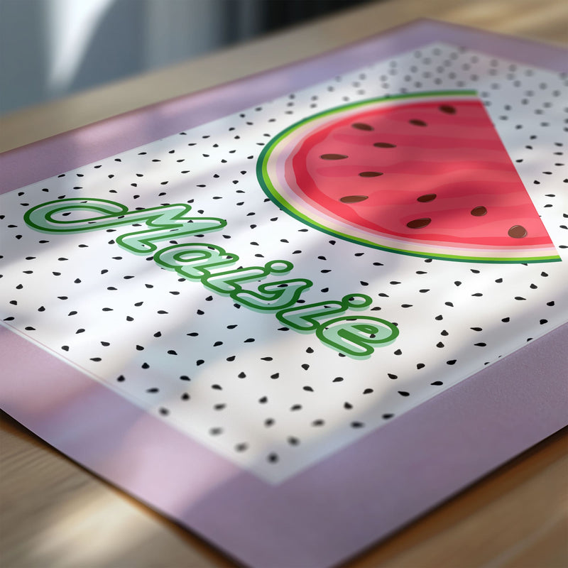 Watermelon Nursery Prints | Set of 3 Personalised Wall Art for Kids Room