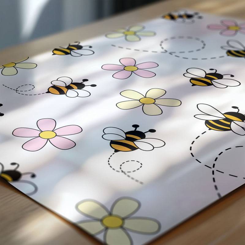 Retro Pink Bumble Bee Nursery Wall Art | Set of 3 Personalised Prints