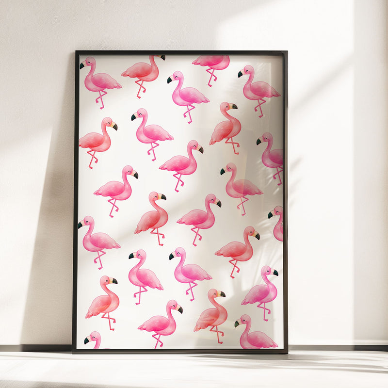 Retro Flamingo Children's Bedroom Décor | Set of 3 Nursery Wall Art