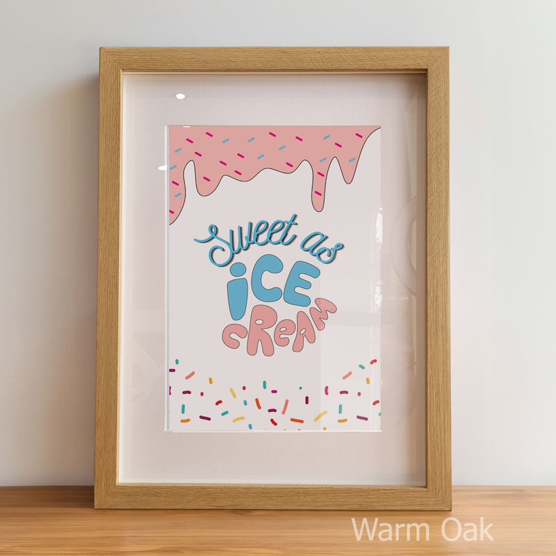 Retro Ice Cream Nursery Wall Art | Set of 3 Personalised Prints