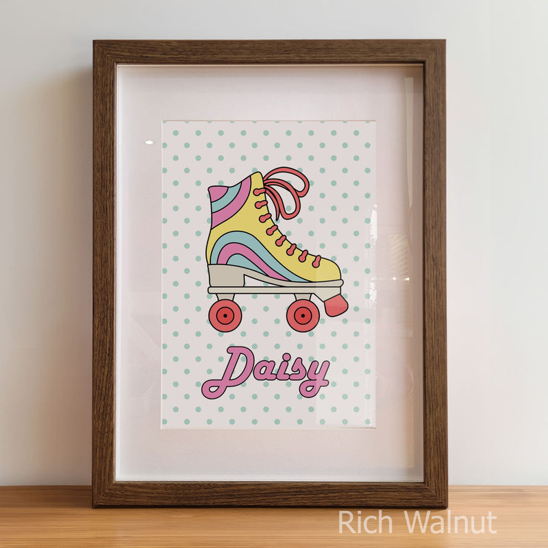 Retro Roller Skate Nursery Wall Art | Set of 3 Personalised Children’s Bedroom Prints