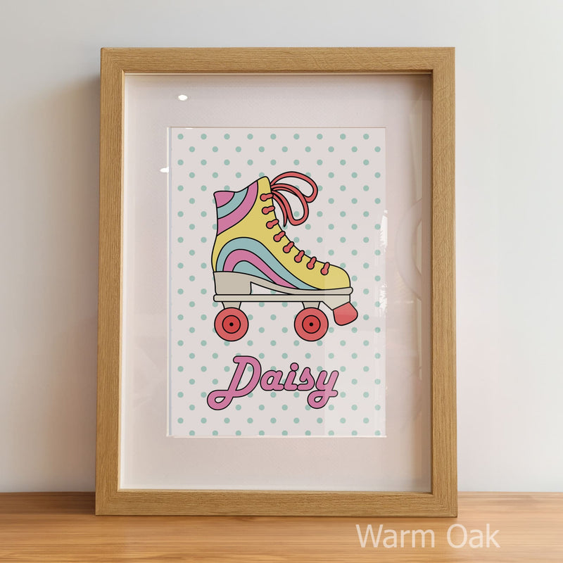 Retro Roller Skate Nursery Wall Art | Set of 3 Personalised Children’s Bedroom Prints