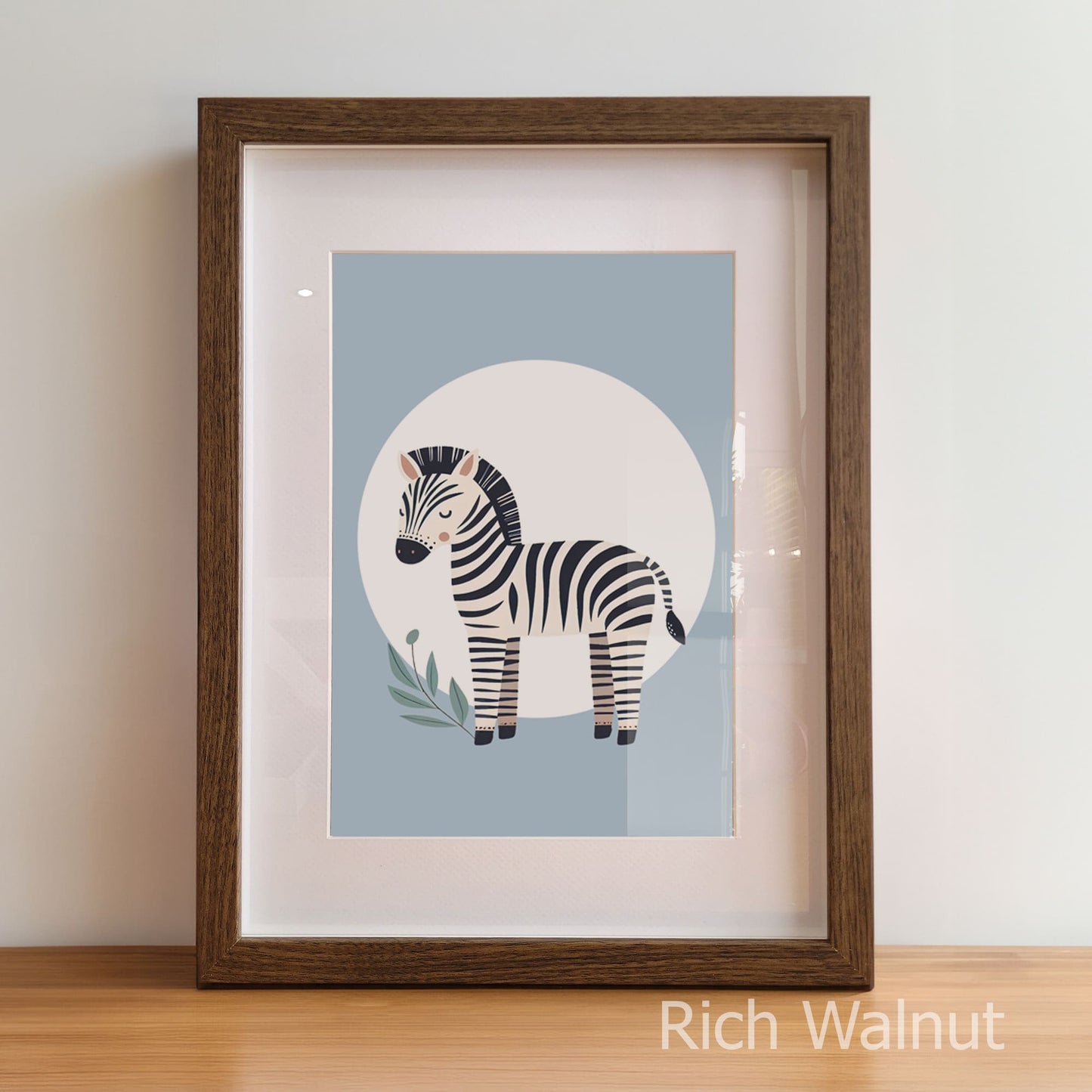 Minimalist Blue Safari Set | Children's Wall Art
