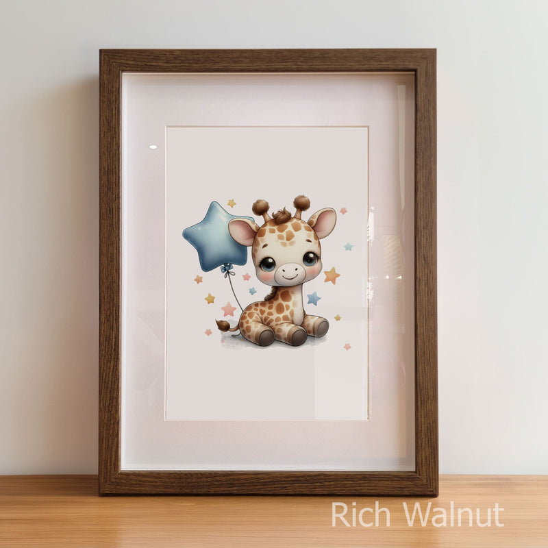 Baby Giraffe Prints Set of 3 | Personalised Children's Wall Art