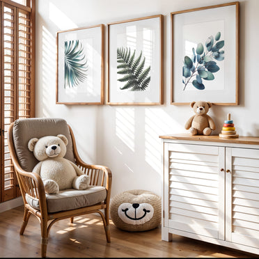 Soft-Toned Greenery Trio | Muted Fern, Eucalyptus & Palm Prints