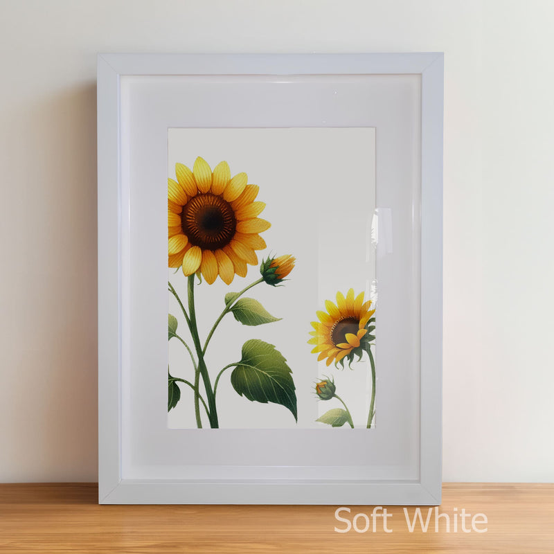 Personalised Childrens Nursery Art in a soft white matte frame witha acrylic pane