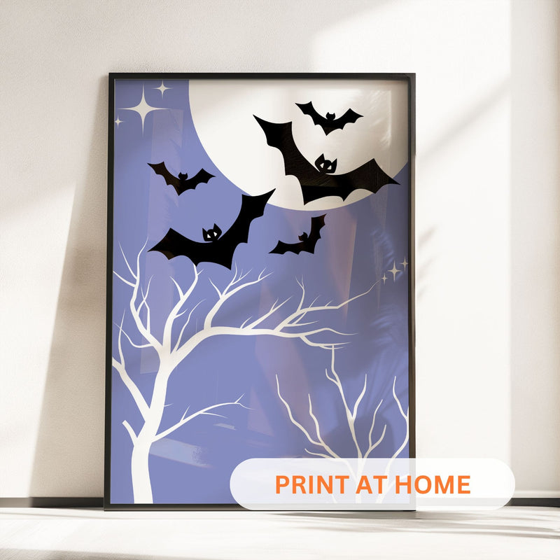 Printable Halloween Children's Decor - Set of 8 Prints in Blue