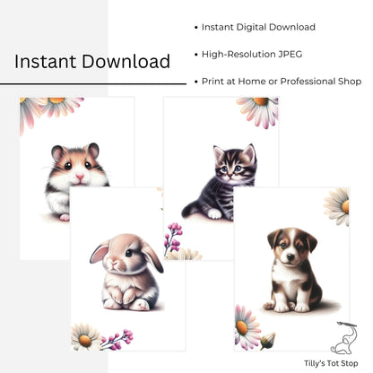 Printable Pets Nursery Wall Art - Instant Download