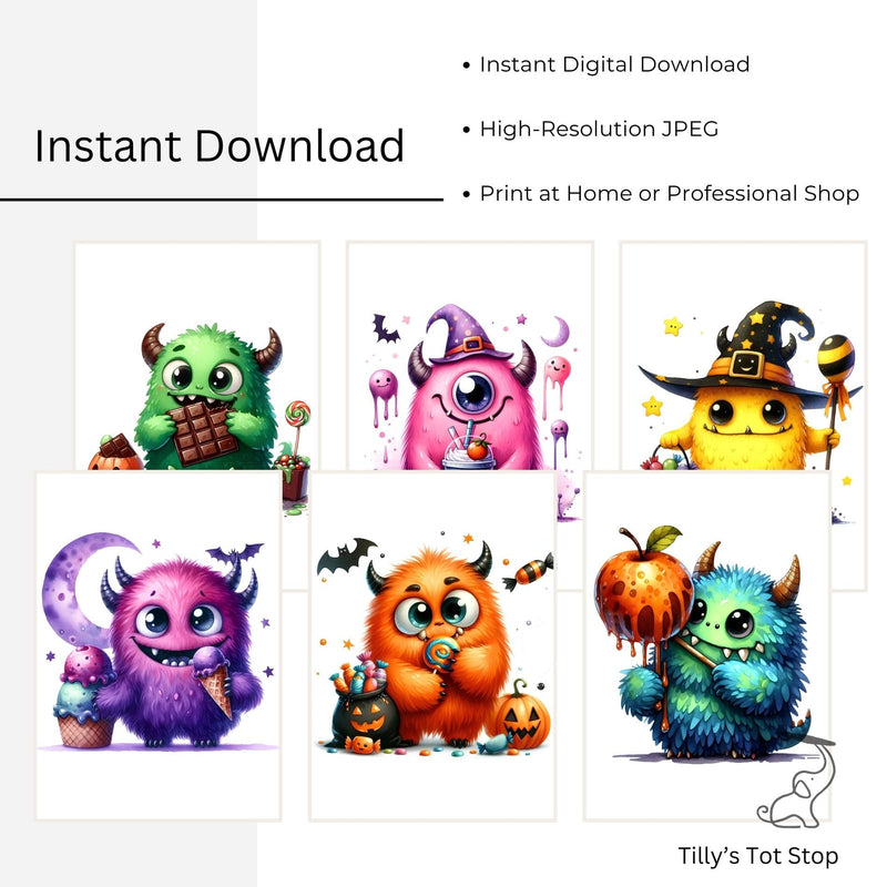 Printable Halloween Children's Decor - Playful Monsters