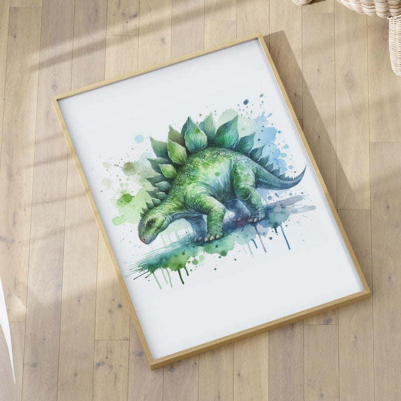 Green Dinosaur Trio | Personalised Nursery Art Set of 3