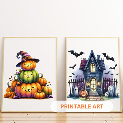 Printable Halloween Children's Decor - Set of 4 Prints
