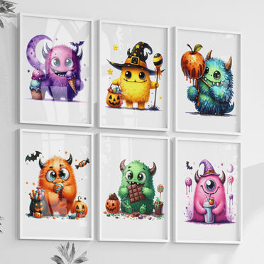 Playful Monsters Halloween Wall Art