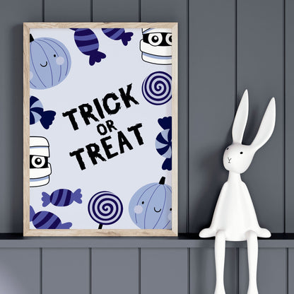 Childrens Halloween Print Set | Set of 8 in Blue