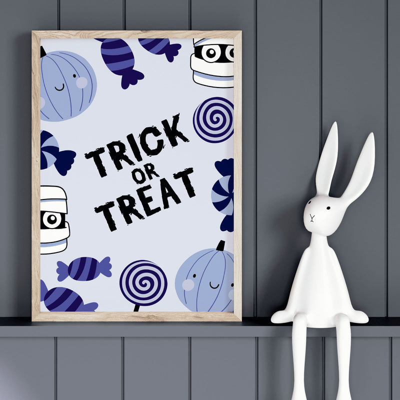 Childrens Halloween Print Set | Set of 8 in Blue