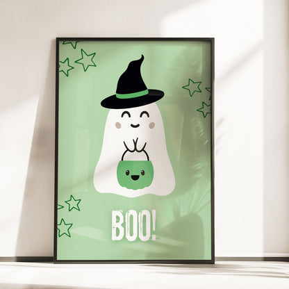 Childrens Halloween Print Set | Set of 8 in Green