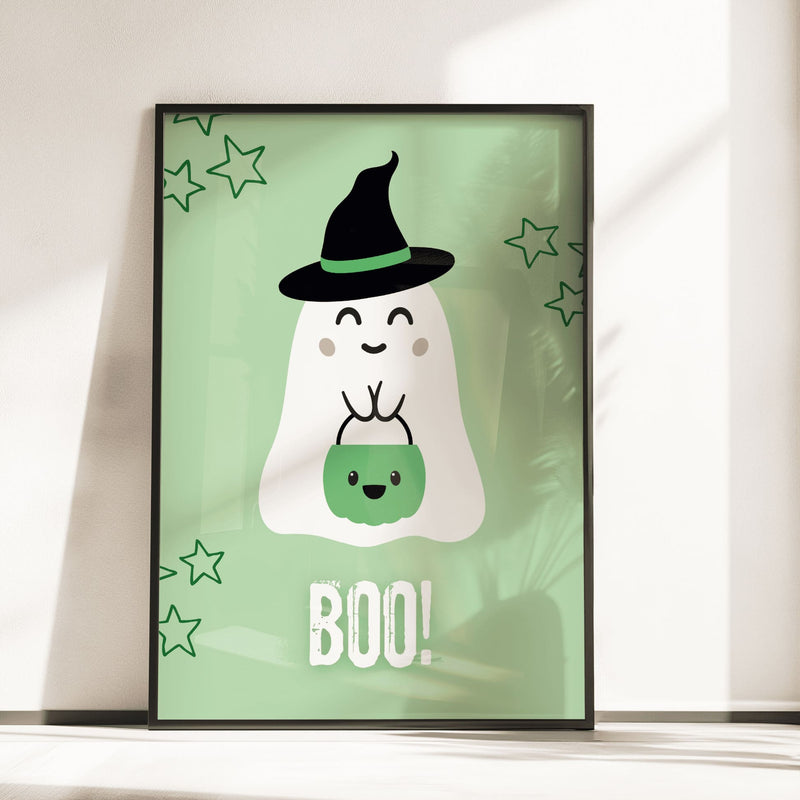 Childrens Halloween Print Set | Set of 8 in Green