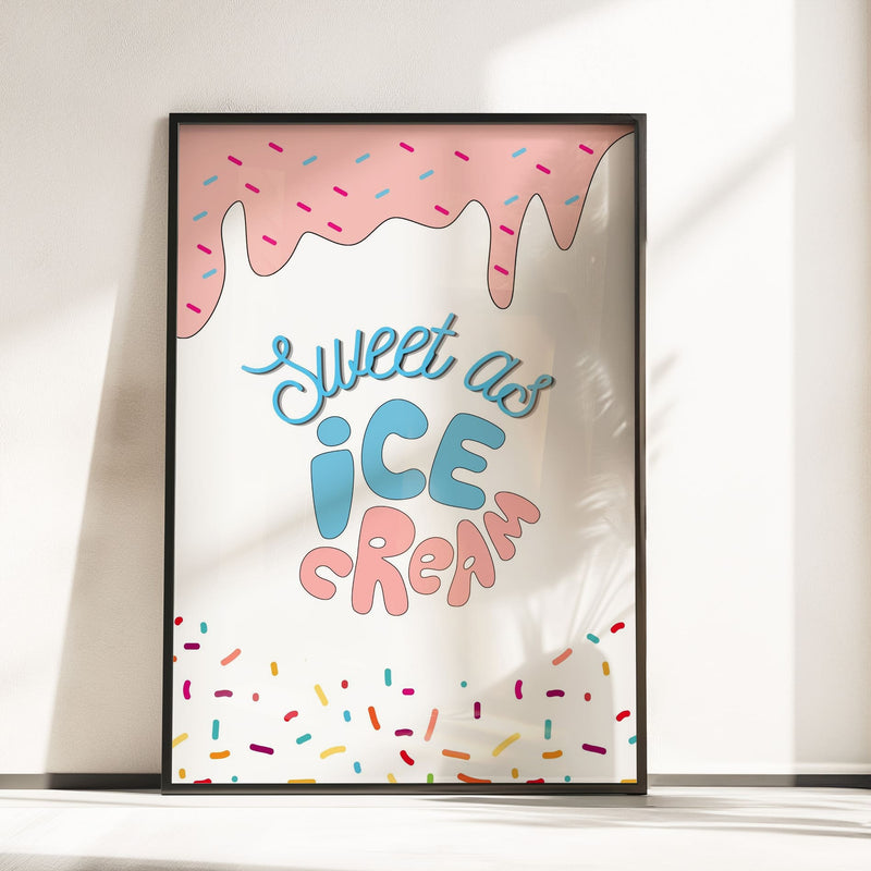 Retro Ice Cream Nursery Wall Art | Set of 3 Personalised Prints