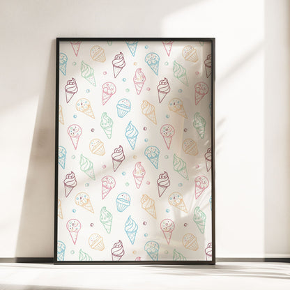 Retro Ice Cream Nursery Wall Art | Set of 3 Personalised Prints