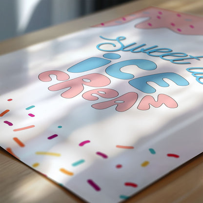 Retro Ice Cream Nursery Wall Art | Set of 3 Personalised Prints