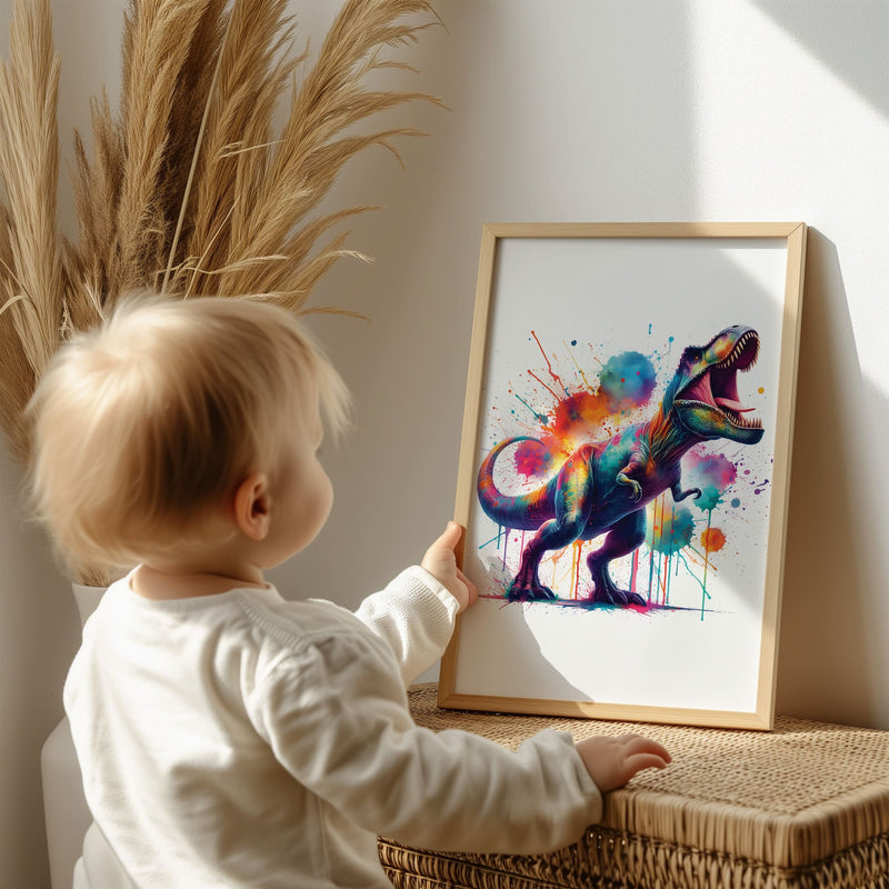 Bold & Vibrant Dinosaur Set | Set of 3 Personalised Nursery Art