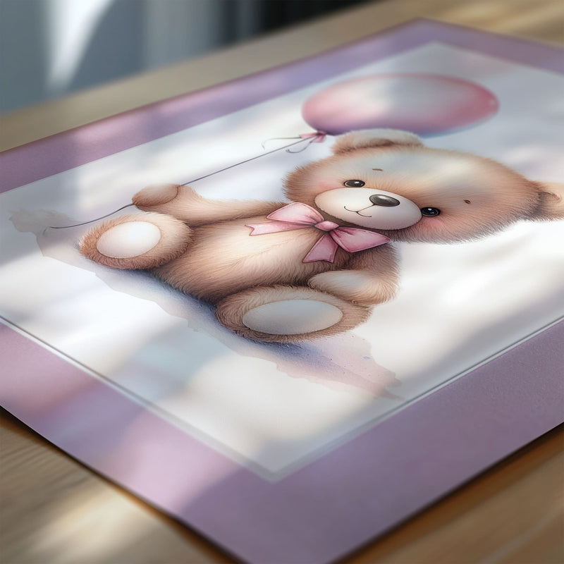 Teddy Bear Watercolour Art Set | Children's Wall Art Set of 3