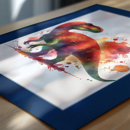 Red Dinosaur Trio | Personalised Nursery Art Set of 3