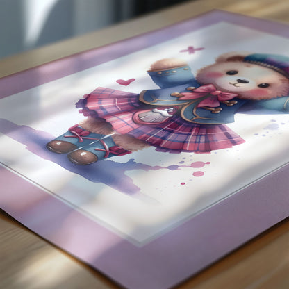 Highland Dancer Art Set | Personalised Nursery Prints Set of 3
