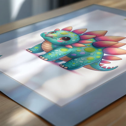 Cute Dinosaur Prints | Personalised Nursery Wall Art Set of 3