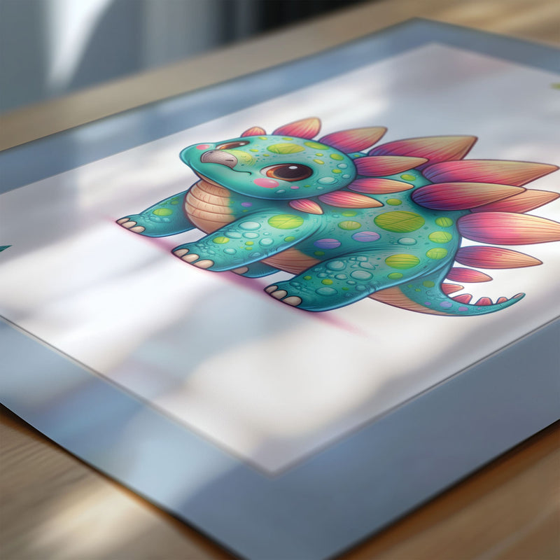 Cute Dinosaur Prints | Personalised Nursery Wall Art Set of 3