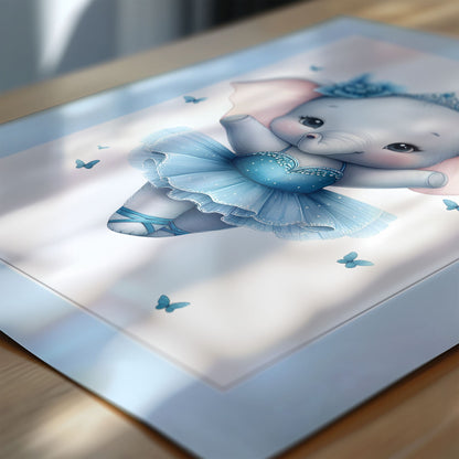 Blue Ballerina | Set of 3 Personalised Children's Prints