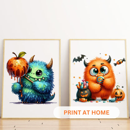 Printable Halloween Children's Decor - Playful Monsters