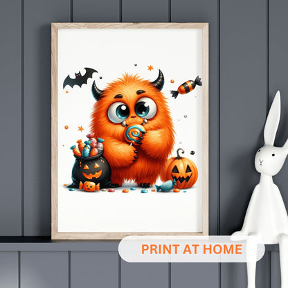 Printable Halloween Children's Decor - Playful Monsters