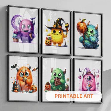 Printable Halloween Children's Decor - Playful Monsters