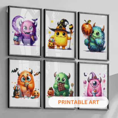 Printable Halloween Children's Decor - Playful Monsters