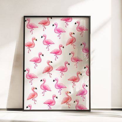 Retro Flamingo Children's Bedroom Décor | Set of 3 Nursery Wall Art