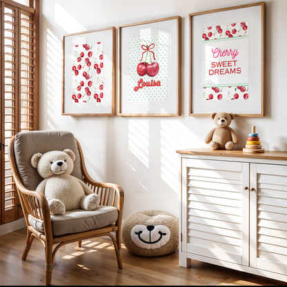 Cherry Sweet Dreams Retro Cherry Bedroom Décor | Set of 3