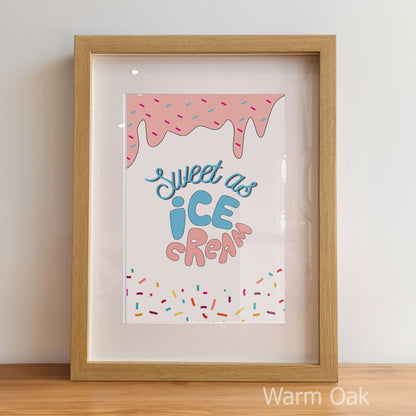 Retro Ice Cream Nursery Wall Art | Set of 3 Personalised Prints