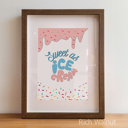 Retro Ice Cream Nursery Wall Art | Set of 3 Personalised Prints