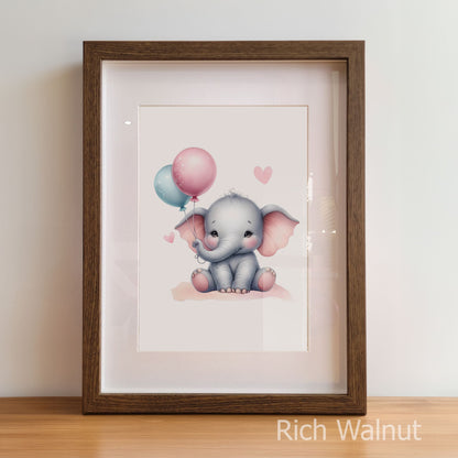 Baby Elephant Prints Set of 3 | Personalised Nursery Prints