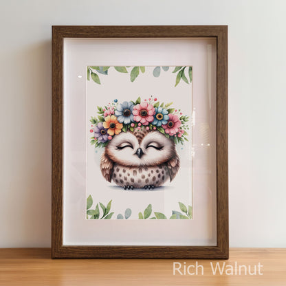 Flowery Woodland Animals | Set of 3 Personalised Nursery Prints