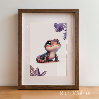 Pink Reptile Print Set of 3 | Personalised Nursery Wall Art