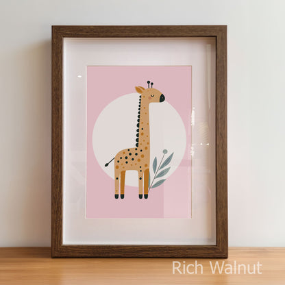Minimalist Pink Safari Set of 3 | Children's Wall Art
