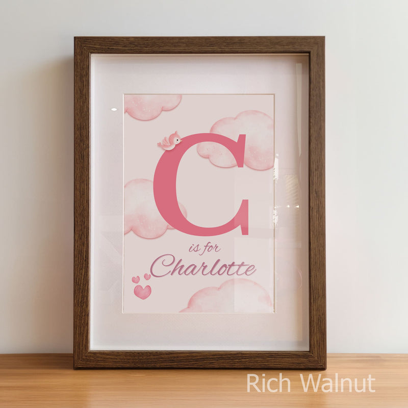 Watercolour Teddy in Pink Collection | Set of 3 Personalised Nursery Art